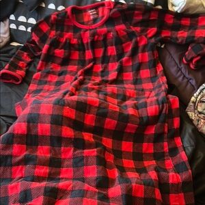 Carter's Red and Black Checkered Kids Nightgown